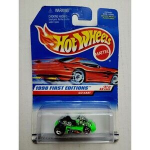 1998 Hot Wheels #651 First Editions 21/40 GO KART Green & Chrome / Sealed